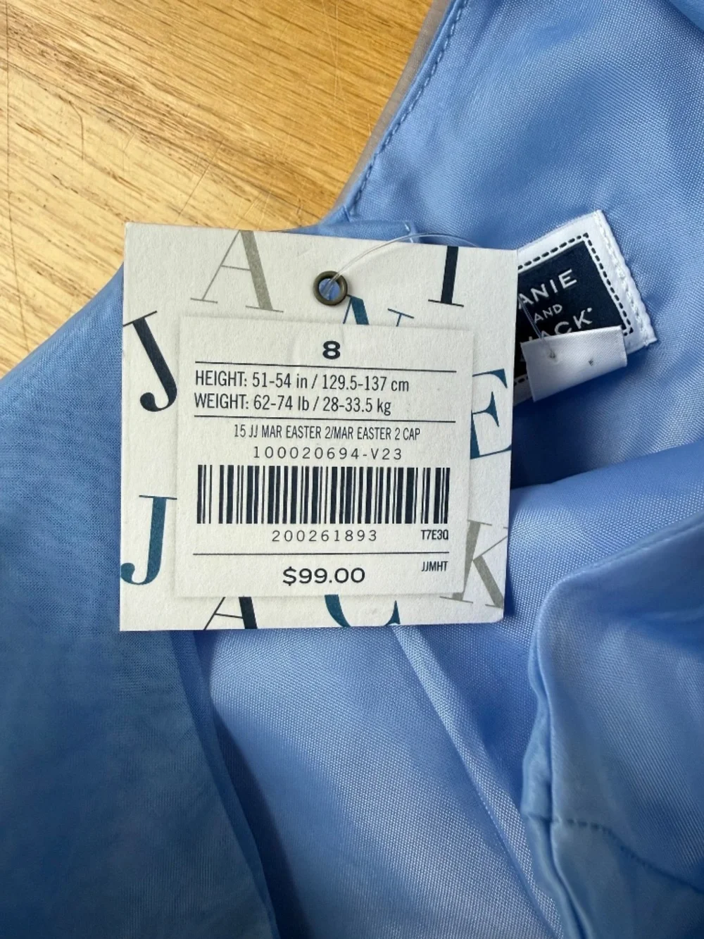 Janie and Jack Light French Blue Blossom Organza Dress Size 8 NWT